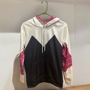 Women’s ghost-Spider-Inspired Colorblock Hoodie size small